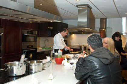 Chef Jason cooking in action at a party for Miele in Beverly Hills